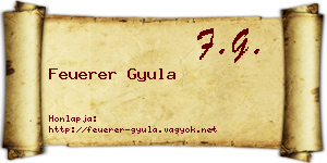 Feuerer Gyula névjegykártya